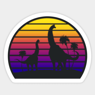 Synthwave Dinosaur - Brachiosaurus Sticker